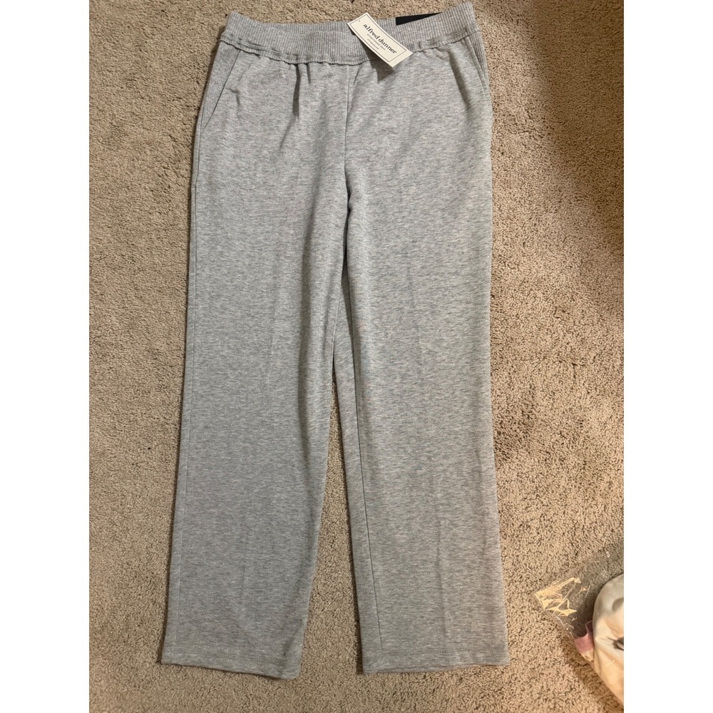 Alfred Dunner Womens Grey Metallic Shimmer Classic Fit‎ Pants Short Small NEW